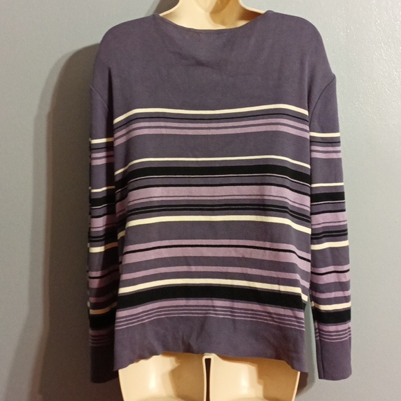 Style &Co. Collection purple striped sweater - Picture 10 of 17